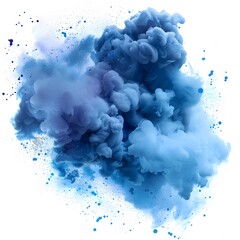 Fototapeta premium Abstract Blue Smoke Cloud Art on White Background for Creative Projects