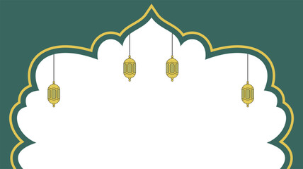 Elegant Green Ramadan Design with Lanterns