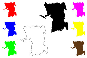 Teresopolis city (Federative Republic of Brazil, Rio de Janeiro state) map vector illustration, scribble sketch Teresópolis map