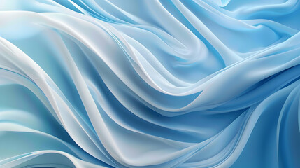Obraz premium A smooth, flowing fabric in shades of blue, creating a calming, textured visual effect.