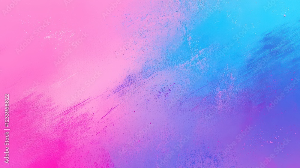 Poster An abstract gradient background blending pink, blue, and purple hues with a grainy noise texture. This retro-inspired design creates a visually striking banner with a nostalgic and artistic flair.
