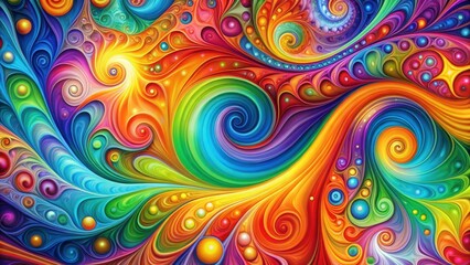 Fototapeta premium Vibrant multicolor background with swirling shapes and patterns