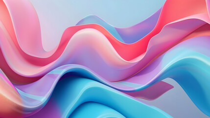 Abstract waves of pink and blue create a fluid, dynamic visual experience.