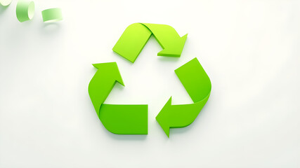 Obraz premium 3d Vector Green Arrows Recycle, Earth Day, Environment day, Ecology concept. Generative AI