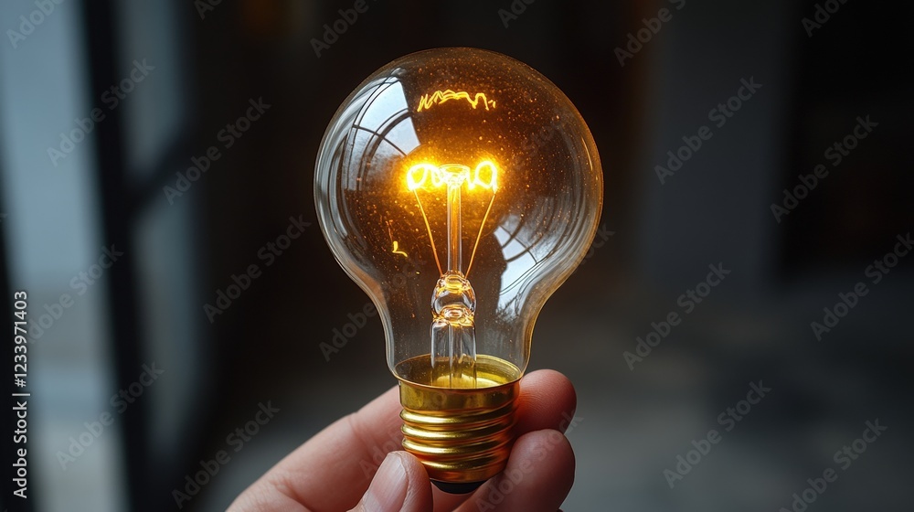 Poster light bulb emitting bright glow in a dark environment showcasing illumination and design elements
