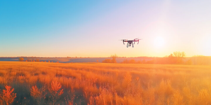 Eyes in the sky: Drones painting data over golden fields - Powered by Adobe