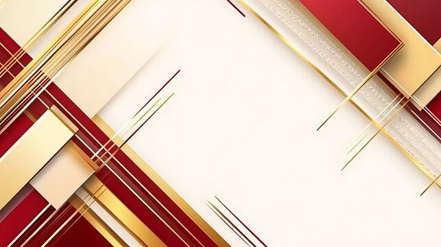 Abstract Gold and Red Geometric Design