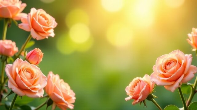 pink roses with space for text on the street