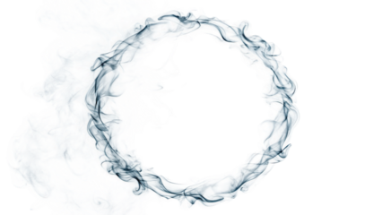 white smoke circle ring border isolated on PNG
