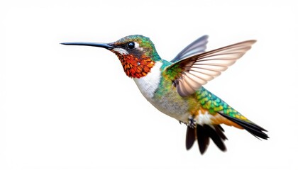 Naklejka premium Vibrant Hummingbird in Flight Stunning Wildlife Photo