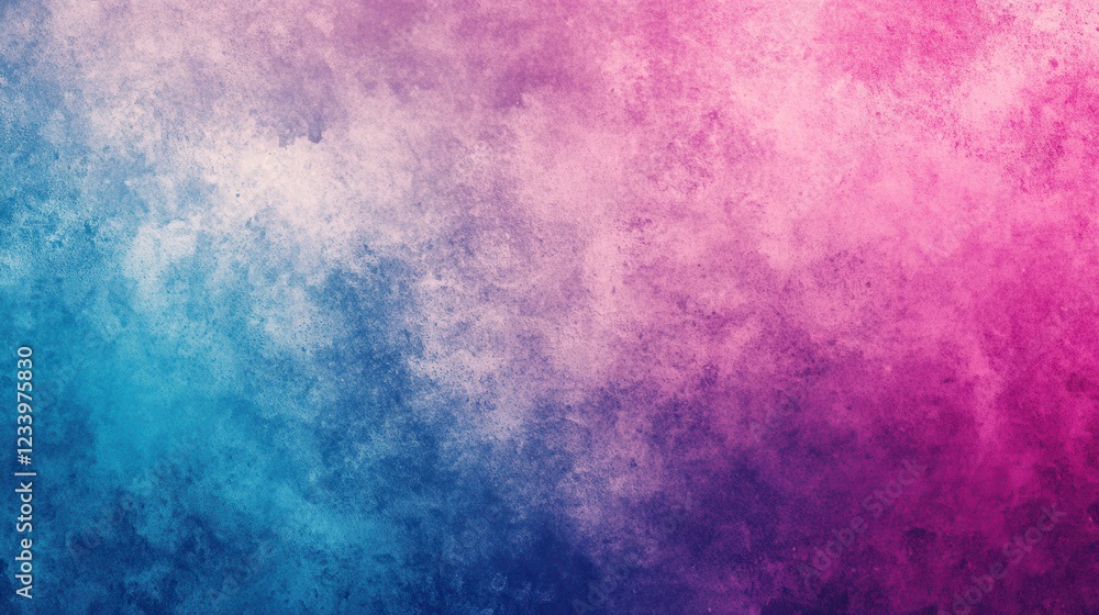 Poster An abstract gradient background blending pink, blue, and purple hues with a grainy noise texture. This retro-inspired design creates a visually striking banner with a nostalgic and artistic flair.