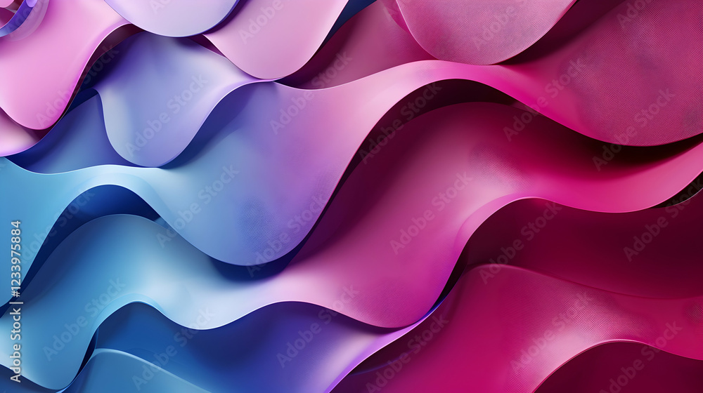 Poster abstract waves in vibrant colors create a dynamic visual effect.
