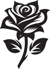 Silhouette of rose flower vector style
