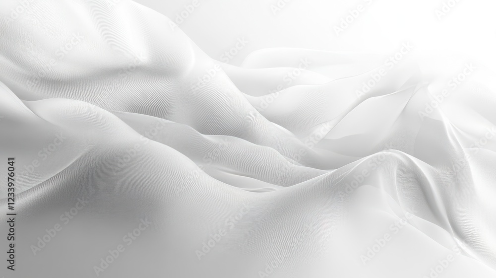 Aufkleber An abstract grainy background featuring subtle gray liquid lines and wave shapes on a white backdrop, with a noise texture effect.