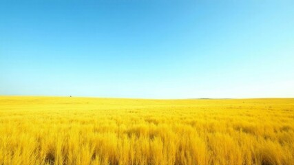 Obraz premium wheat field with blue clear sky