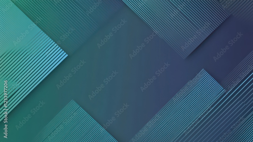 Poster An abstract grainy gradient background featuring minimalistic geometric shapes in blue and green hues. 