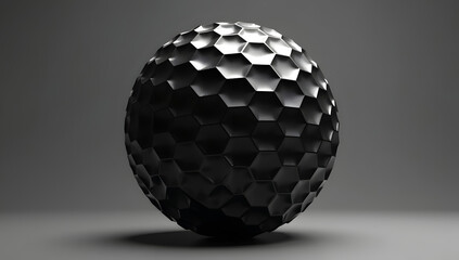 3D Black Hexagonal Soccer Ball Design for Realistic Rendering