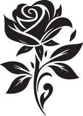 Silhouette of rose flower vector style