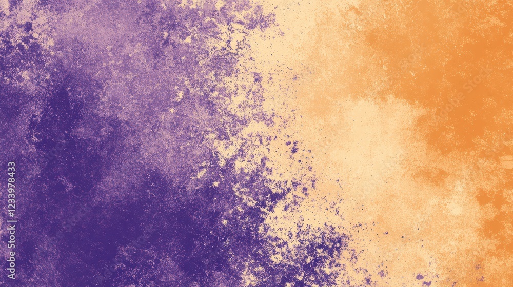 Aufkleber An abstract grainy poster background featuring a blend of purple, orange, and beige with a noise texture. This design creates a visually engaging banner backdrop with a unique, textured appeal.
