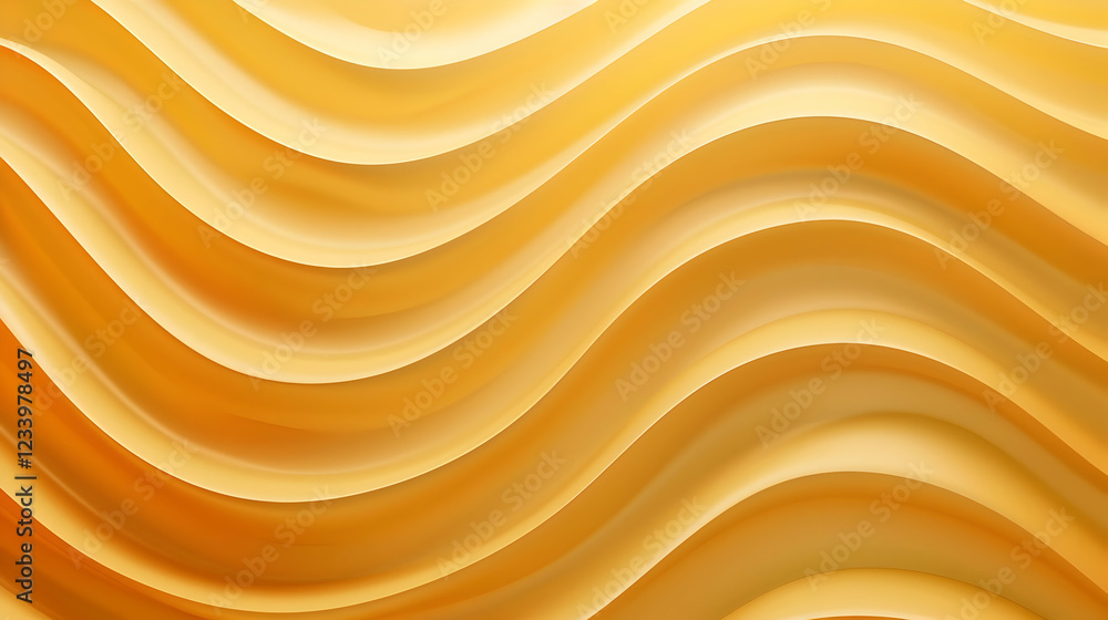 Poster abstract wavy pattern in warm yellow tones, creating a dynamic and fluid visual effect.