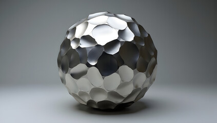 Sleek Metallic Sphere with Unique Texture Design