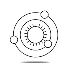 Universe icon illustration isolated vector sign symbol. Black hole universe vector icon. Line icons on white background  .