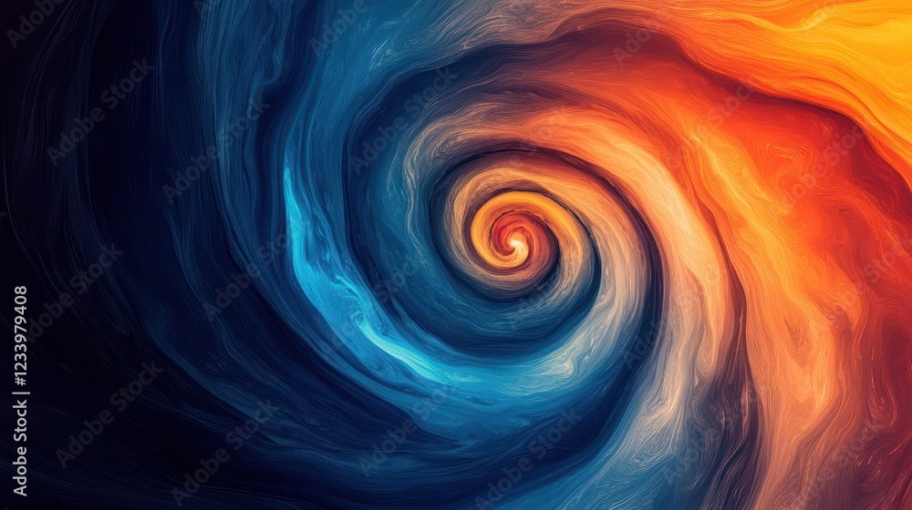 Aufkleber An abstract poster design featuring a color swirl vortex with a grainy background and noise texture.
