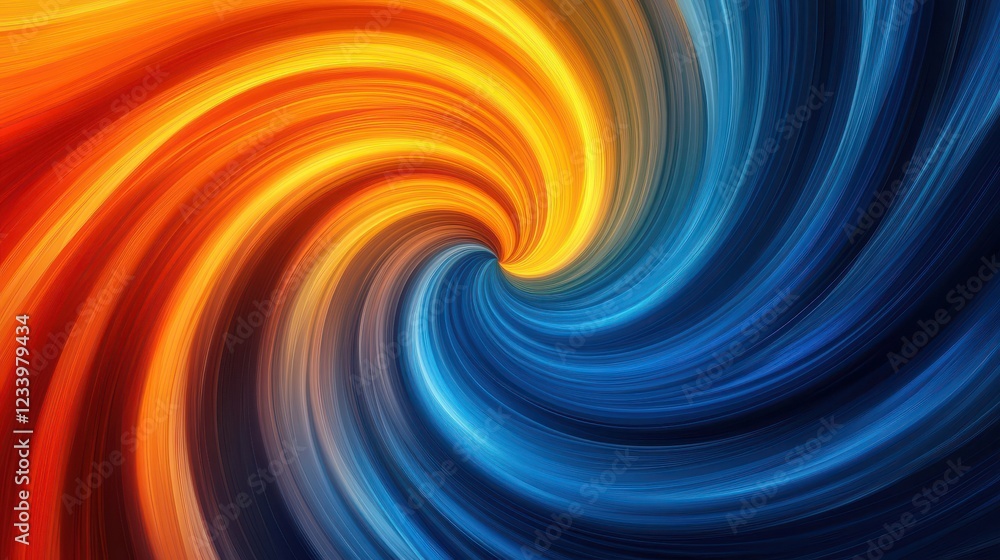 Poster An abstract poster design featuring a color swirl vortex with a grainy background and noise texture.