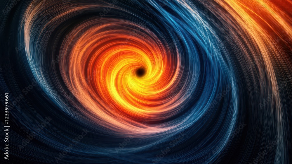 Poster An abstract poster design featuring a color swirl vortex with a grainy background and noise texture.