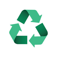 Fototapeta premium Green Recycling Symbol with Rotating Arrows