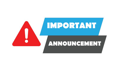 Vector Illustration Important Label. Info sign, information icon. Important attention notice sign. Modern Web Banner With Exclamation Mark. Announce message banner important. Attention please.