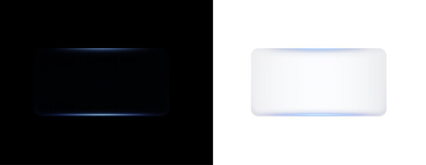 vibrant blue neon rectangle frame with glowing tech effects, ideal for web banners, social media graphics, presentations, and futuristic layouts