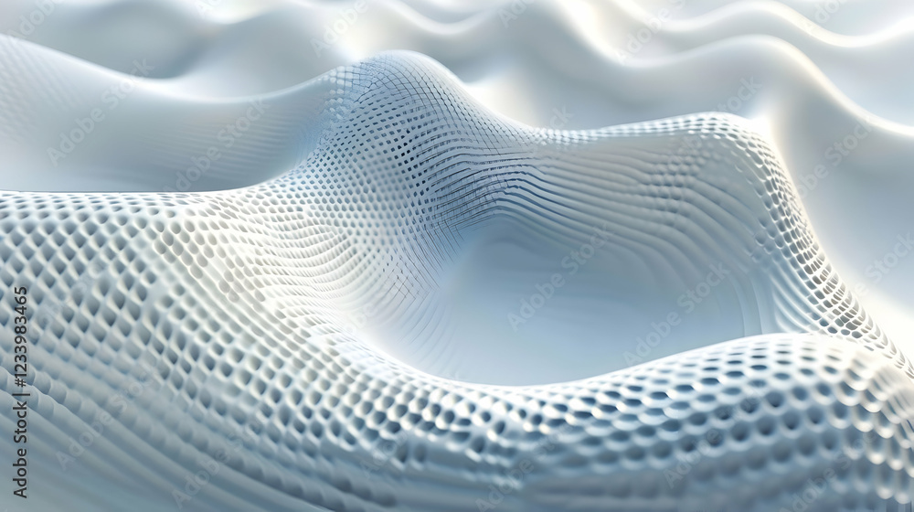 Poster abstract white textured surface with wave-like patterns and a 3d appearance.