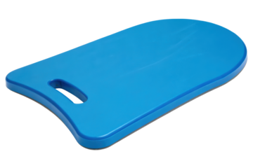Blue plastic swim kickboard isolated with transparent background