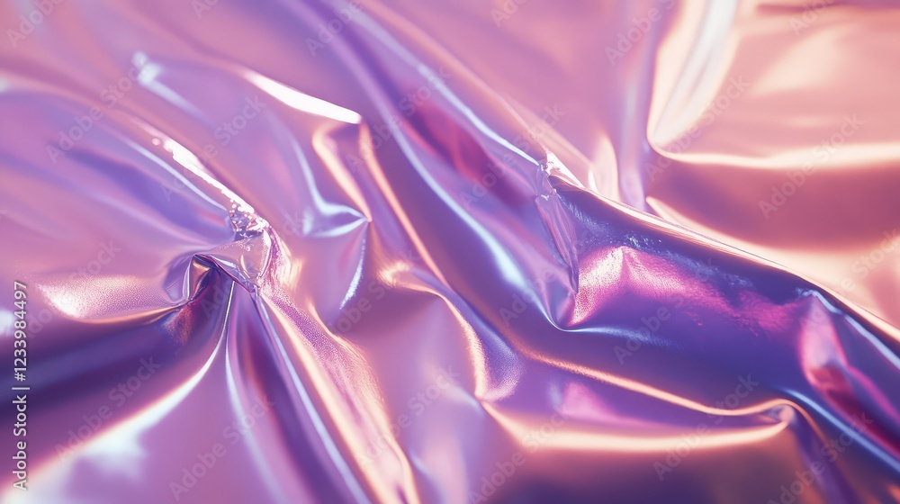 Poster abstract holographic gradient in soft pastel rainbow hues, creating a dreamy and futuristic effect w
