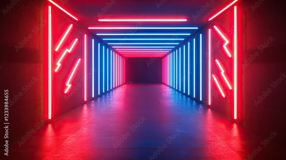 Poster a dynamic startup launch theme with a glowing ai-driven success pathway and futuristic neon arrows, 
