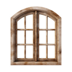 Obraz premium wooden window frame isolated on transparent white background, clipping path
