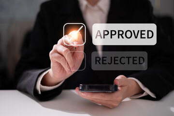 Professional entrepreneur businessman point select approved deal success achievement agreement concept