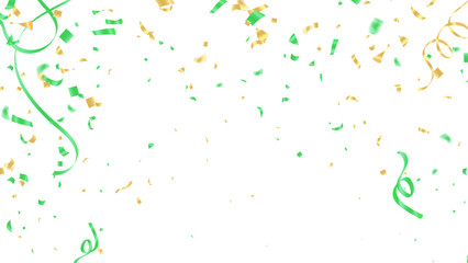 Confetti burst green explosion On Transparent Background Color flying ribbons and streamers. Birthday party vector background