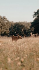 Urban wildlife encounter city park natural habitat low angle soft light