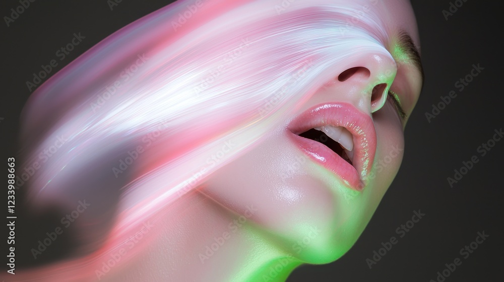Poster dynamic light and color exploration studio abstract close-up expression