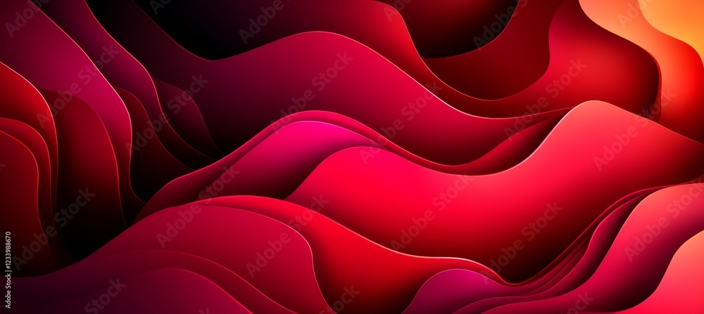 Aufkleber abstract red wave pattern smooth graphic design with vivid colors for background or banner
