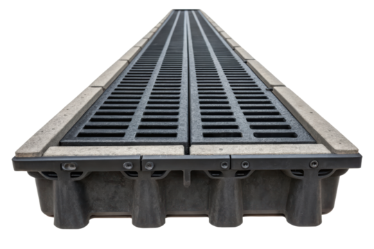 Modular drainage system isolated with transparent background