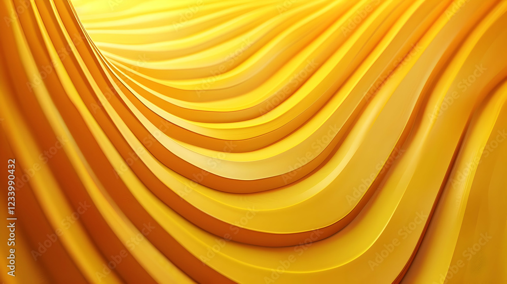 Poster abstract waves in vibrant yellow tones create a dynamic, flowing visual effect.