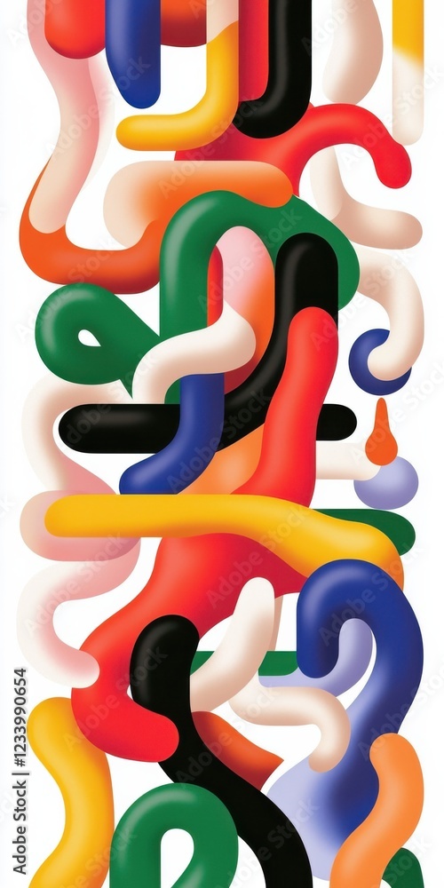 Poster dynamic abstract creativity artist studio digital art colorful environment top view modern design co