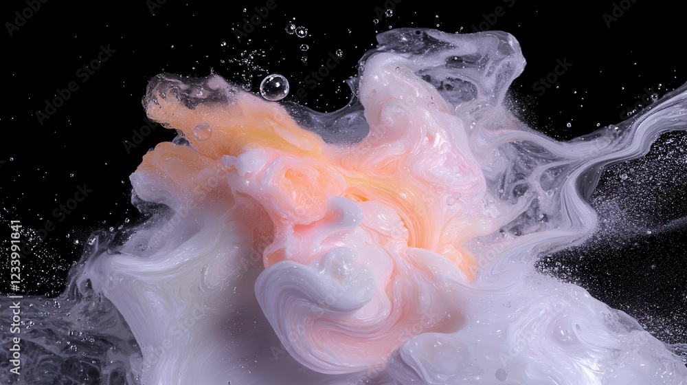 Poster dynamic splash of colorful abstract texture studio setting digital art dark background -detail visua