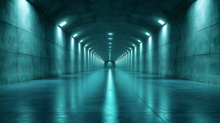 Illuminated Tunnel Pathway to the Future