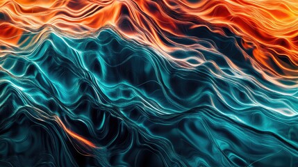 High-tech digital waves blending into a cyber-tech futuristic background, forming a sophisticated innovation copy space.