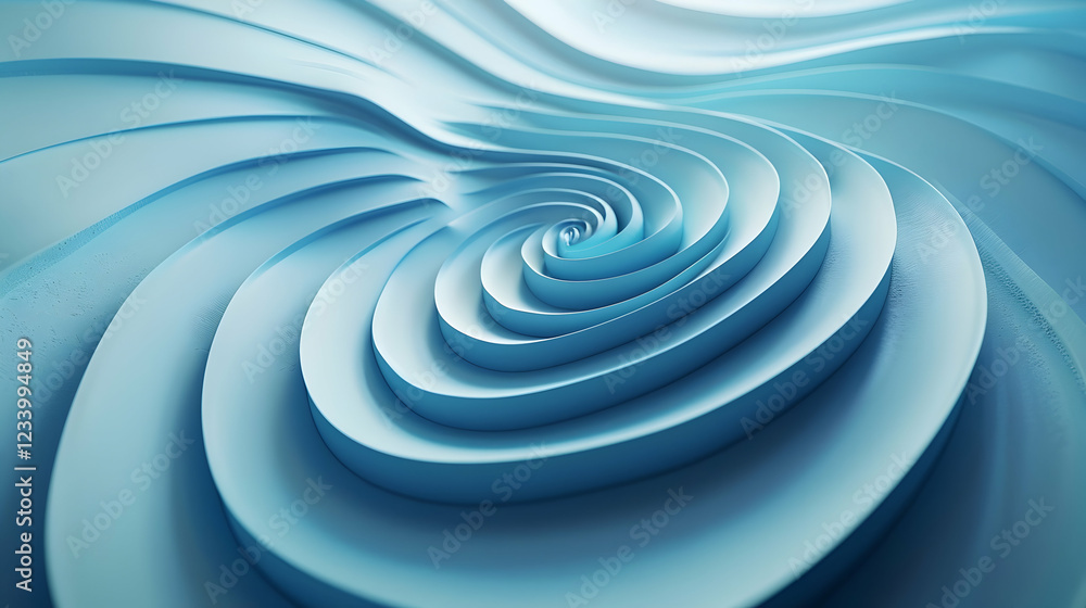 Poster abstract swirling blue patterns create a sense of depth and fluidity.