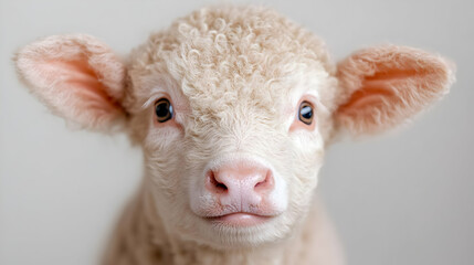 Fototapeta premium Adorable cream calf portrait, indoor studio